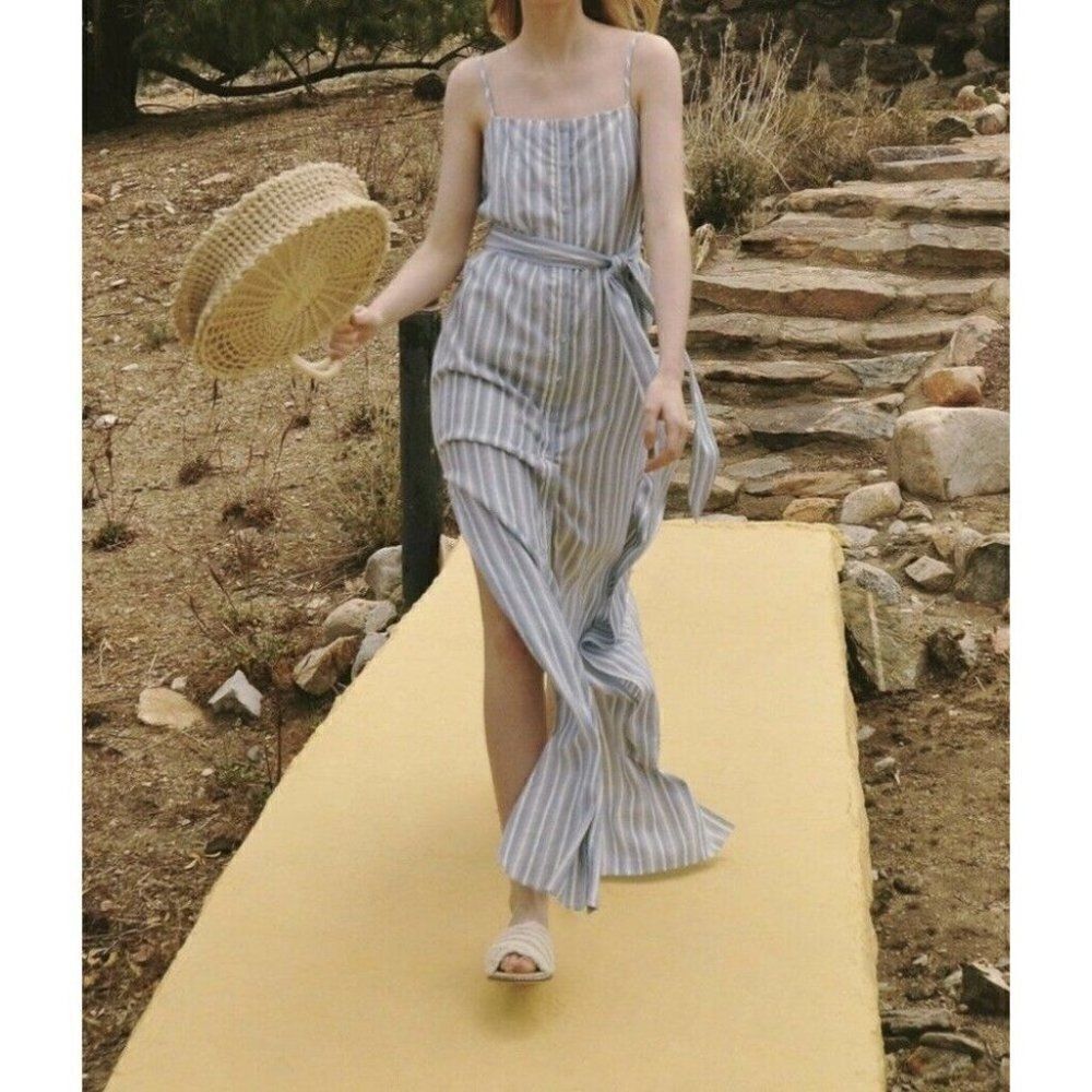 Nwt The Jetset Diaries | Love Like A Sunset Blue Striped Maxi Dress